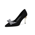 2019 High Heel Stiletto Women's Pumps Black Suede Leather x19-c149c Ladies Women custom Dress Shoes Heels For Lady
